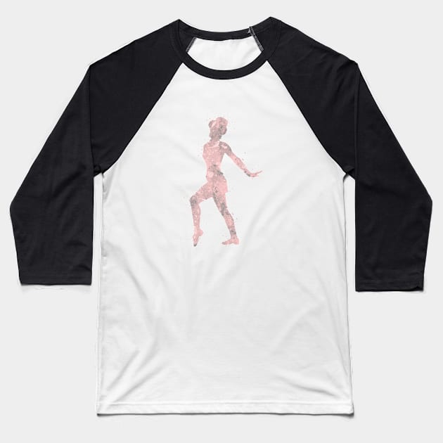 Girl Tap Dancer Watercolor Silhouette Baseball T-Shirt by LotusGifts